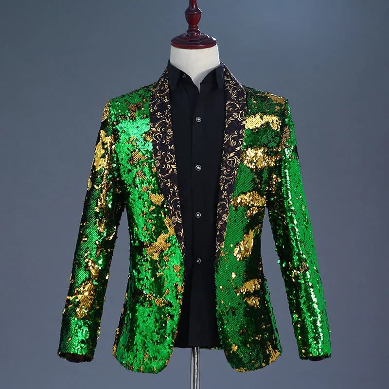 New Luxury Royal Blue Sequin Dress Blazer