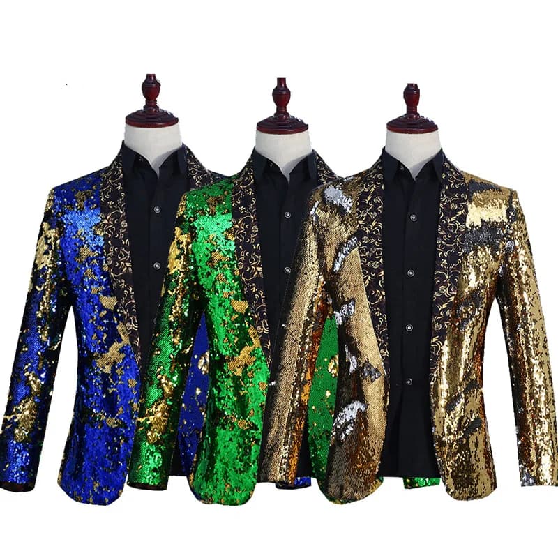 New Luxury Royal Blue Sequin Dress Blazer