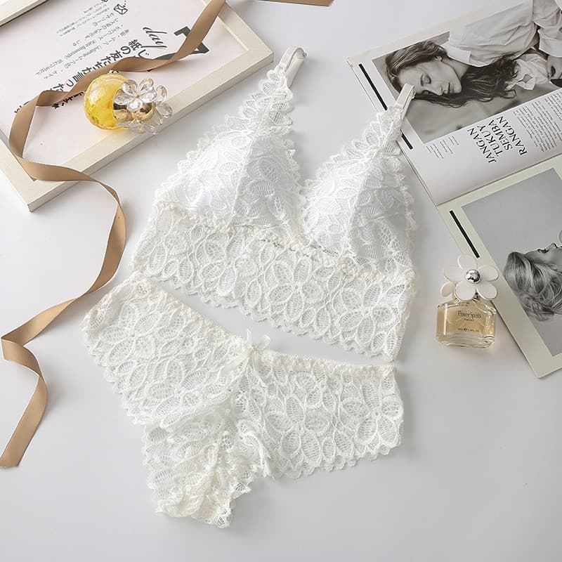 Women Underwear Set Lace Bralette Push-up Bra and Panty Sets Female Brassiere Embroidery Sexy Lingerie Set
