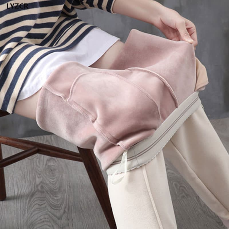 Women Winter Pants Thick Warm Vintage Autumn Thicken Trousers Harem Pants For Women Velvet Pants Capris