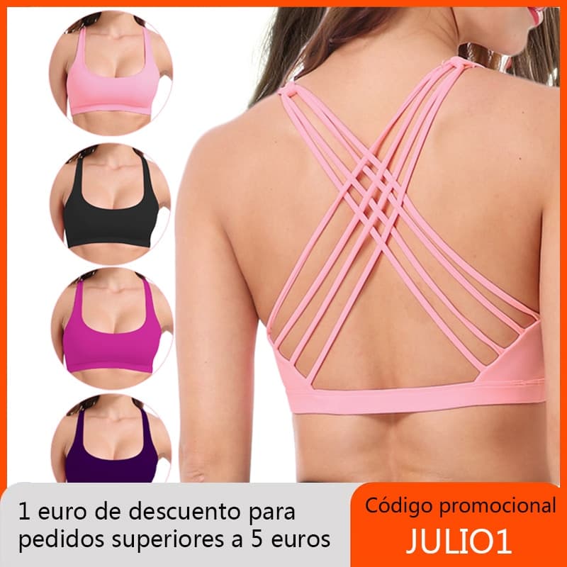 Cross Back Open Halter Sport Bra