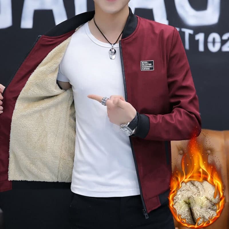 Men Bomber Zipper Jacket Winter Male Fleece Warm Coats Casual Streetwear Hip Hop Slim Fit Pilot Jackets Mens Clothing