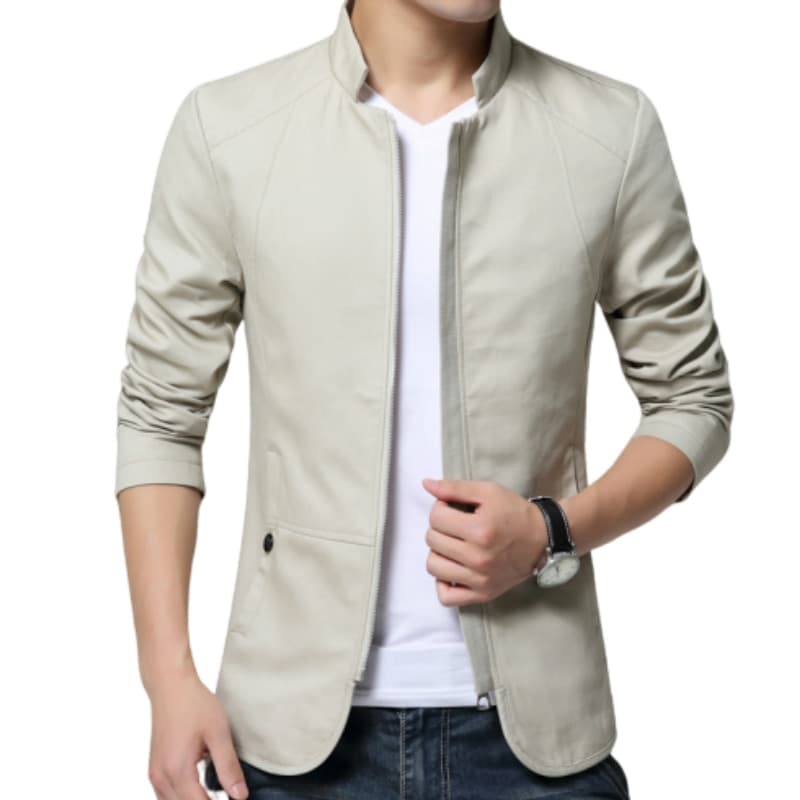 Fashion Stand Collar Men Jacket Coats Men Slim Fit Business Casual Male Jackets Men Clothing Plus Size M-5XL Solid