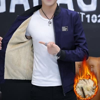 Men Bomber Zipper Jacket Winter Male Fleece Warm Coats Casual Streetwear Hip Hop Slim Fit Pilot Jackets Mens Clothing