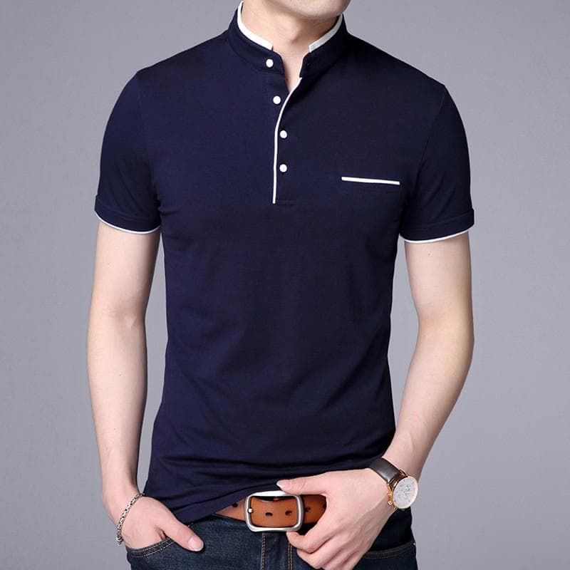 Polo Men Mandarin Collar Slim Fit Shirt