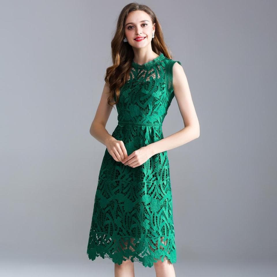 Women Openwork Embroidery Dress