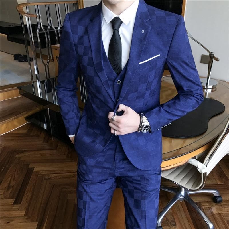 Men Slim Casual Dress Suit