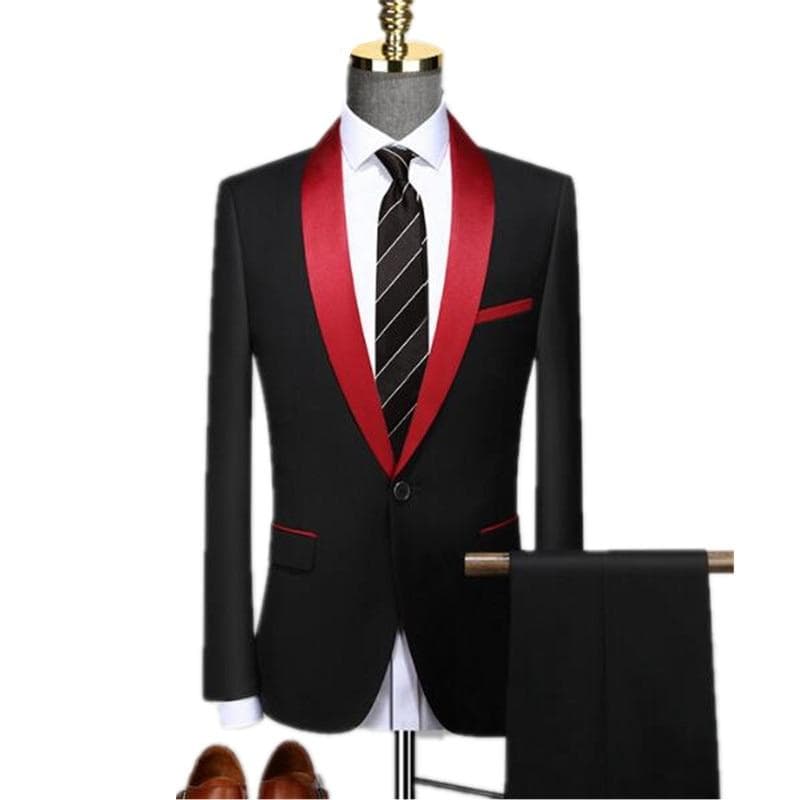 Men Formal Slim Fit Dress Suit Skinny