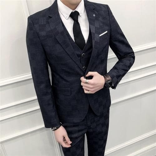 Men Slim Casual Dress Suit