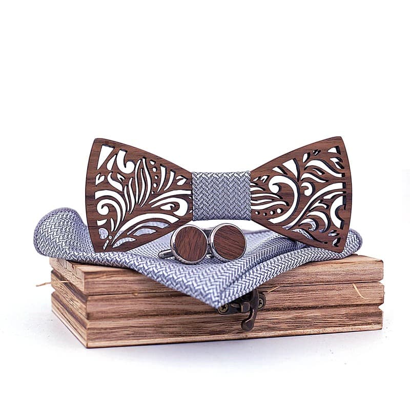 Men Wooden Bow Tie set