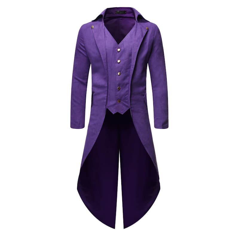 New Men Halloween Steampunk Gothic Jacket Victorian Tailcoat Vintage Costume Tuxedo Blazer Men DJ Club Cosplay Prom Suit Jacket Red