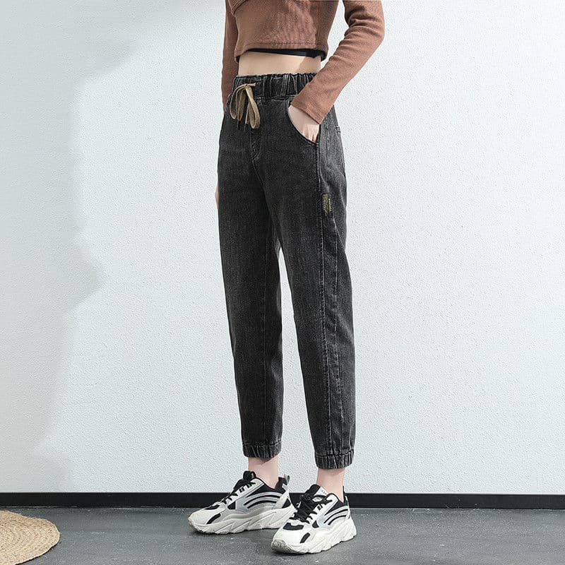 New Women Harem Pants Vintage High Waist Jeans Woman Ankle Length Mom Jeans Cowboy Denim Pants jeans for women jeans