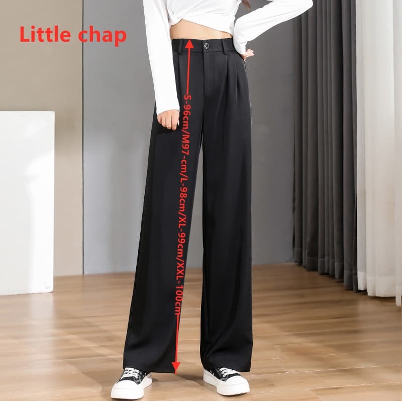 New Women Chic Office Wear Straight Pants Vintage High Ladies Trousers Baggy Korean Spring Summer Autumn Wide Leg Female