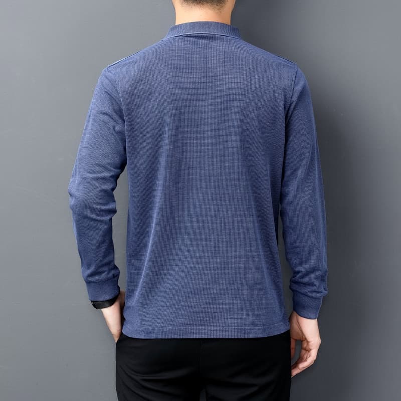 New Brand Spring Autumn Vintage Polo Shirt Men High Quality Cotton Tee Shirt Homme Long Sleeve Camisa Polo Men Clothing T1105