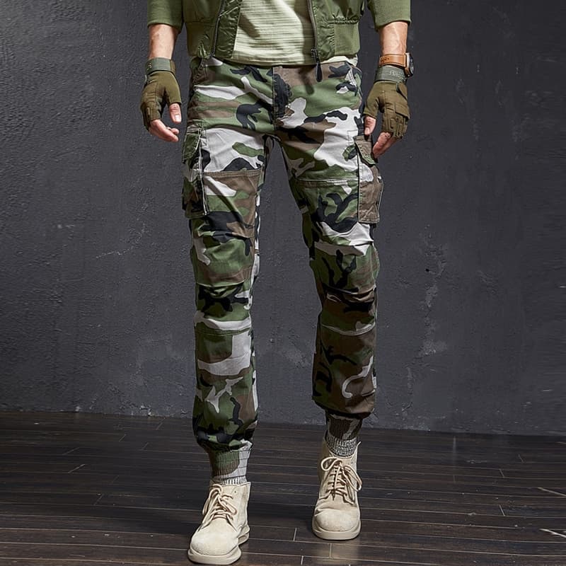 New High Quality Slim Military Camouflage Casual Tactical Cargo Pants Streetwear Harajuku Joggers Men Clothing Trousers