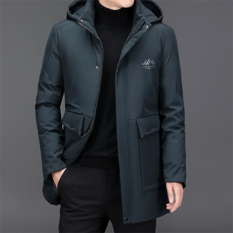 New Winter Casual Fashion  Hooded Men Long Parka Jacket Heavy Thick Warm Outerwear Windbreaker Coats Man Clothes