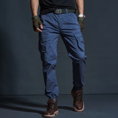 New High Quality Khaki Casual Pants Men Military Tactical Joggers Camouflage Cargo Pants Multi-Pocket Fashions Black Army Trousers