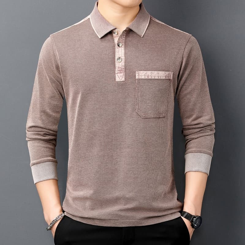 New Brand Spring Autumn Vintage Polo Shirt Men High Quality Cotton Tee Shirt Homme Long Sleeve Camisa Polo Men Clothing T1105