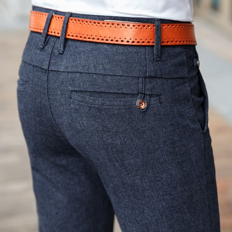 New Spring and Autumn New Classic Style Men Casual Pants Business Fashion Black Blue Elastic Regular Fit Brand Trousers Male