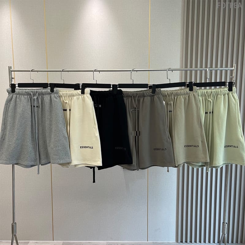 New Men Essentials Summer Shorts Reflective Letter Streetwear Hip Hop Quick Drying And Breathable Cotton Sports Shorts