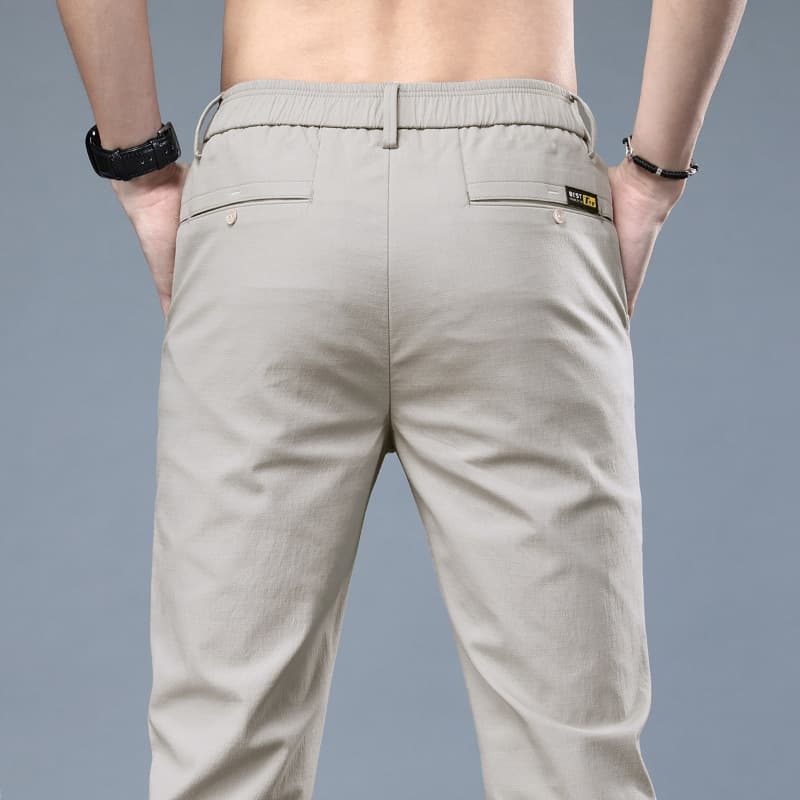 New Men Daily Casual Pants Slim Straight Breathable Stretch Trousers for Men Spring Autumn Streetwear Khaki Joggers Pants Male 28-38