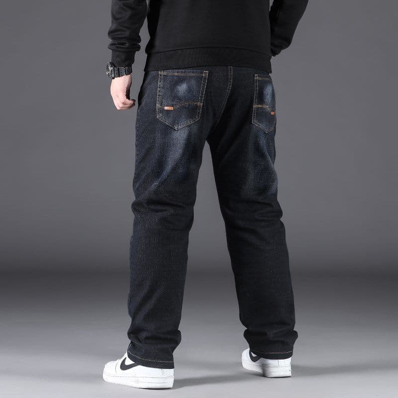 New Men Oversized Black Jeans Casual Denim Pants Husband Breathable Loose Trousers Stretch Baggy Jeans Plus Size Men Clothing 10XL