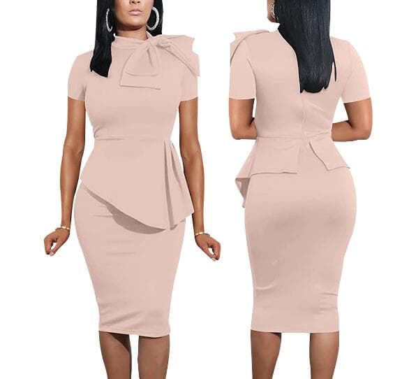 New Autumn Winter Women Ruffles Two Piece Set Dress Bow Tie Long Sleeve Tracksuits For Office Elegant Ladies Two Piece Suit