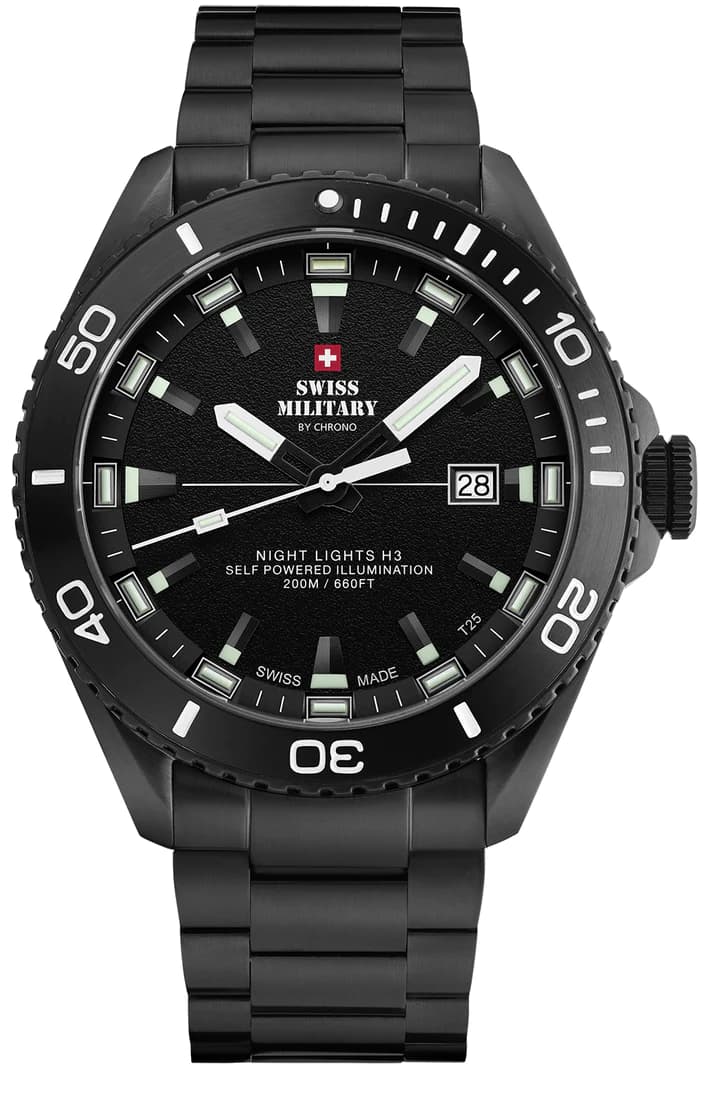 SWISS MILITARY BY CHRONO TACTICAL ARMY WATCH – SM34080.03 Black Luxury Watch For Men