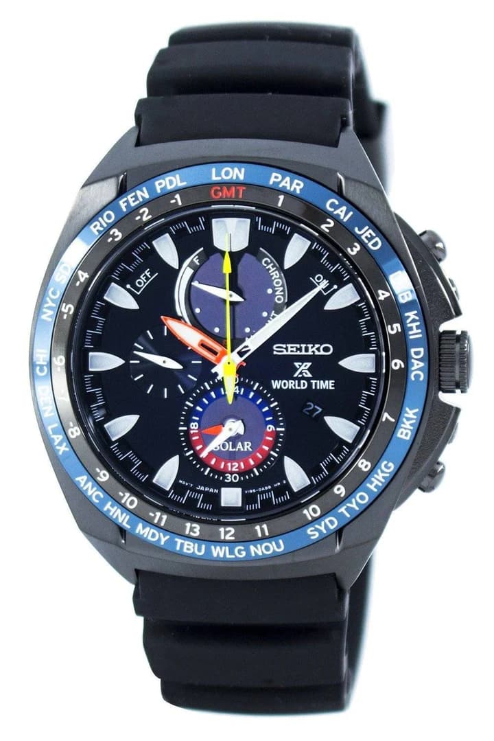 SEIKO PROSPEX WORLD TIME SOLAR SSC551P1 Blue Luxury Watch For Men