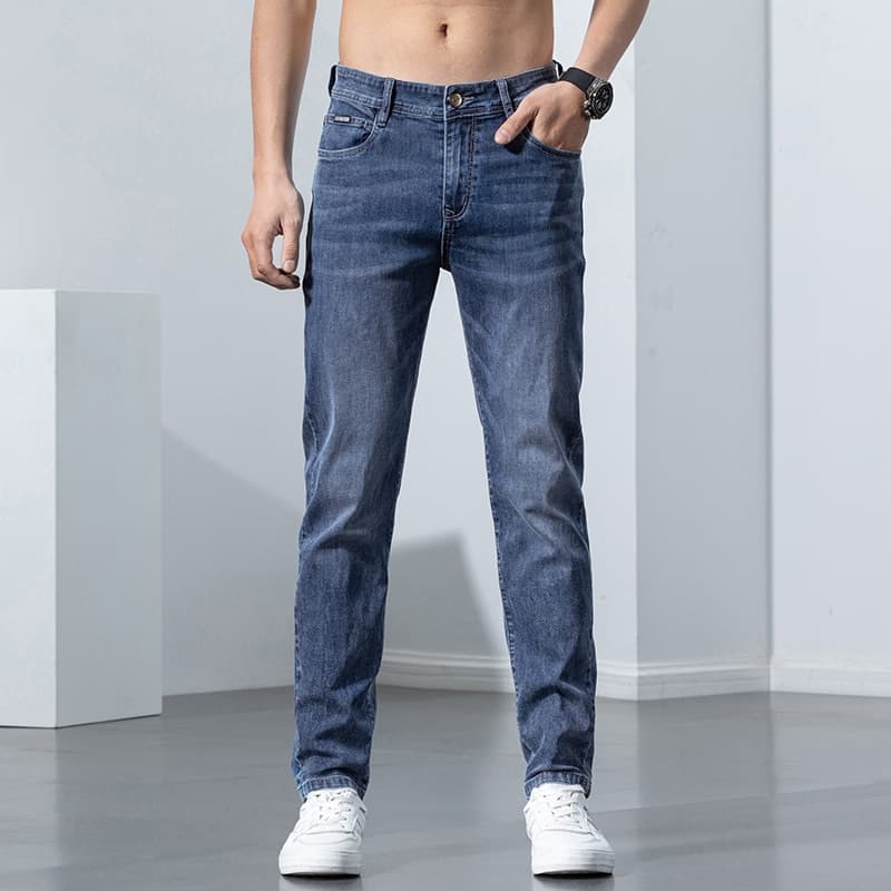 New Men Stretch Skinny Jeans New Spring Fashion Casual Cotton Denim Slim Fit Pants Male Trousers