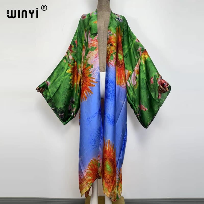 New Women Europe Bikini Sweet Lady Pink Boho Cardigan Stitch Cocktail Boho Maxi Holiday Batwing Sleeve Kimona