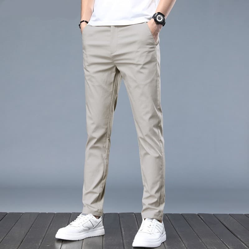 New Men Daily Casual Pants Slim Straight Breathable Stretch Trousers for Men Spring Autumn Streetwear Khaki Joggers Pants Male 28-38