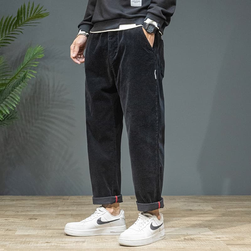 New Autumn Winter New Corduroy Casual Pants Men Large Hip Hop Loose Straight Dad sweat Pants
