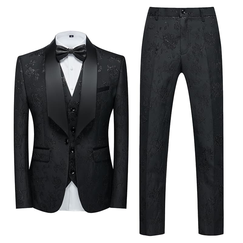 New Fashion New Men Casual Boutique Business Wedding Host Flower Color Suits 3 Pcs Set Dress Blazers Jacket Pants Vest Coat