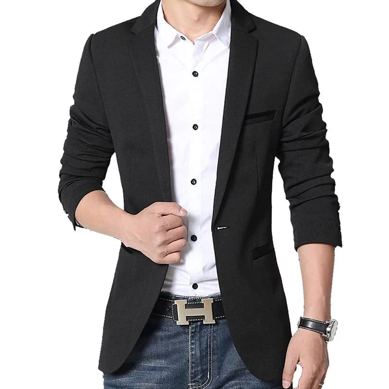 New Men Casual Blazer Autumn New Fashion Slim Business Suit Coat Gentleman High-quality Men’s Clothing