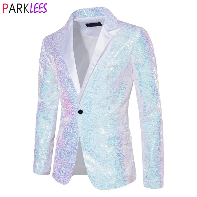 New Shiny Sequin Glitter Blazer for Men