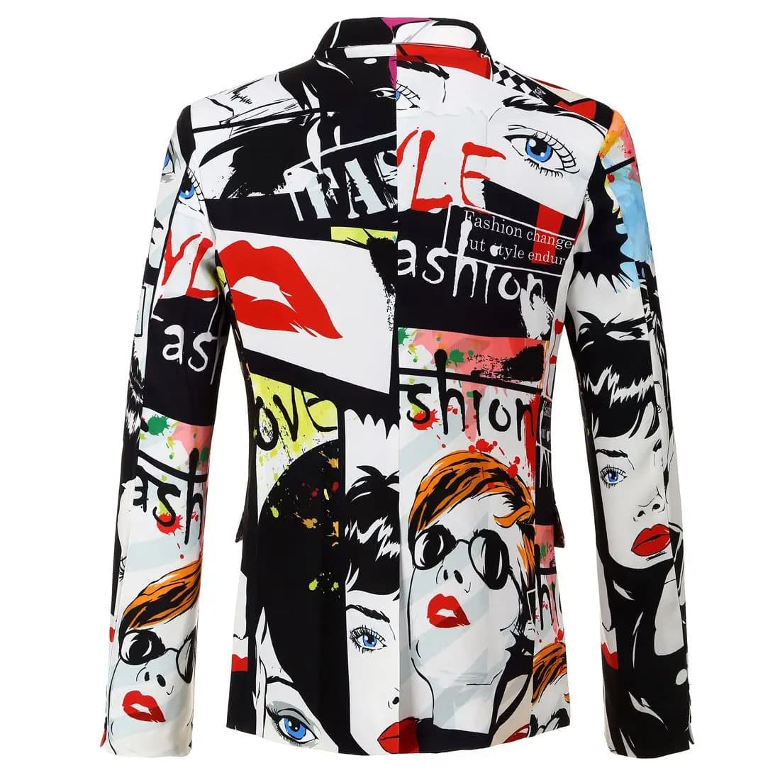 New Jacket for Men Party Blue Animal Print High Quality Blazers