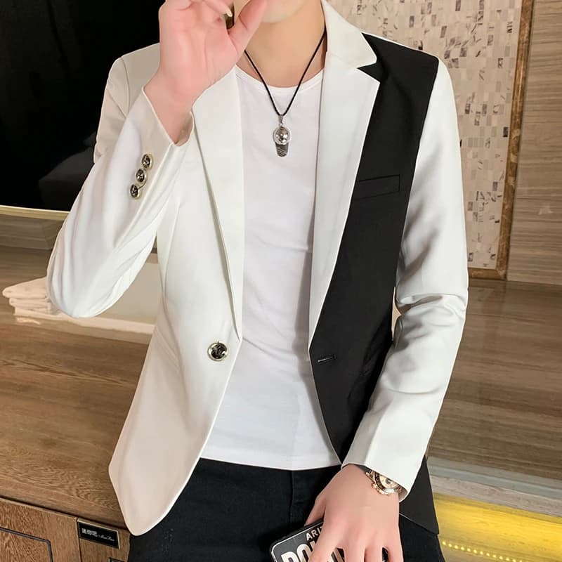 New Men Slim Fit Autumn Casual Streetwear Masculino Formal Blazer