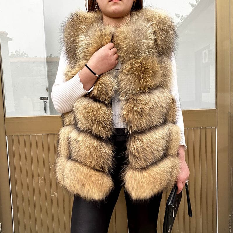 New Women High quality fox fur vest Jacket 100% natural real fur fashion fur coat jacket vest Genuine Leather coat