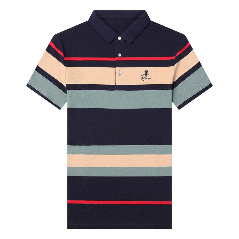 New Summer Brand Men Striped Embroidery Polo Shirt With Short Sleeve Casual Tops Fashions Men Clothing