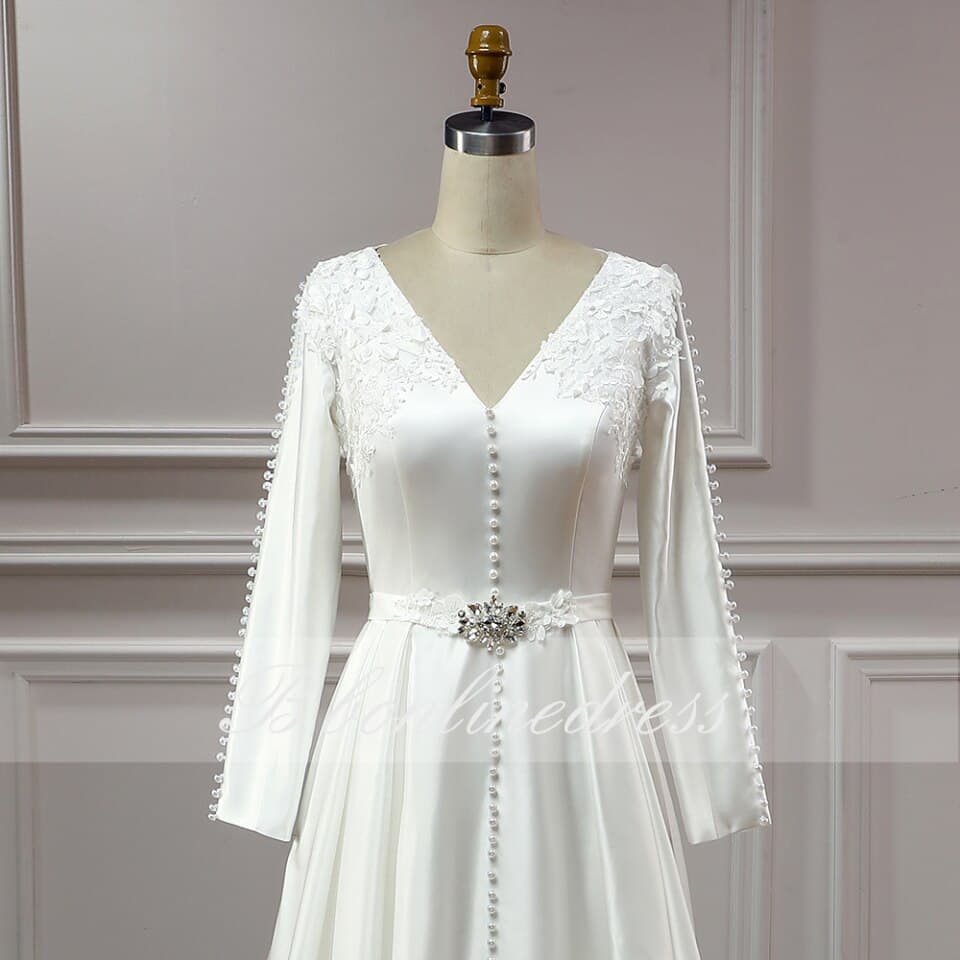 New Women Moroccan Caftan Evening Dresses Satin A Line Sleeves White Elegant Long Wedding Kaftan Marocain De Marriage