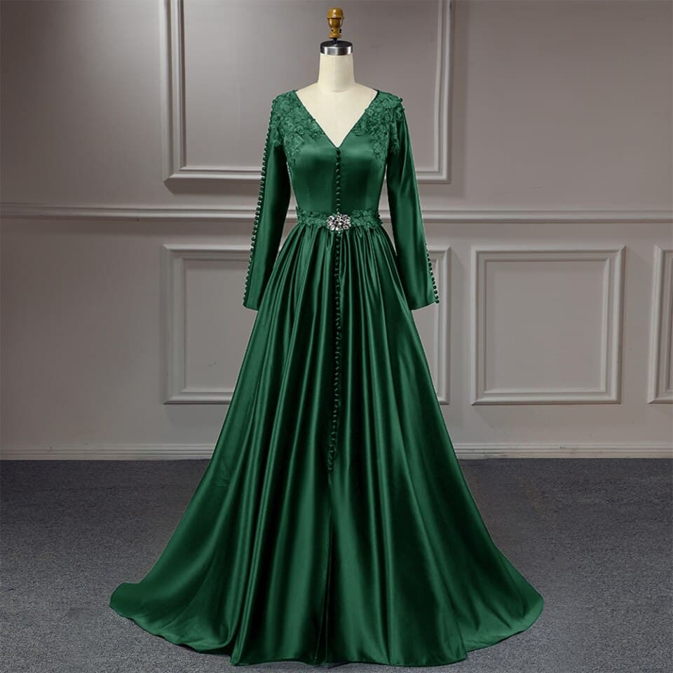 New Women Moroccan Caftan Evening Dresses Satin A Line Sleeves White Elegant Long Wedding Kaftan Marocain De Marriage