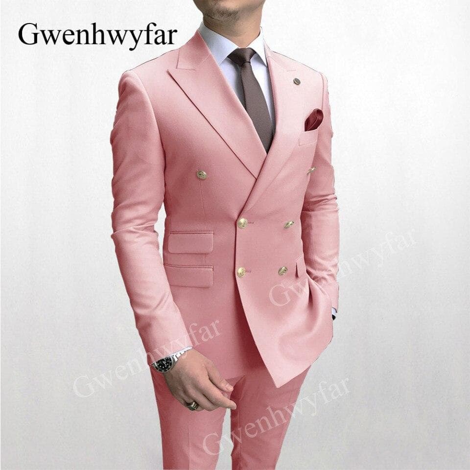 Men Double Breasted Dress Suit