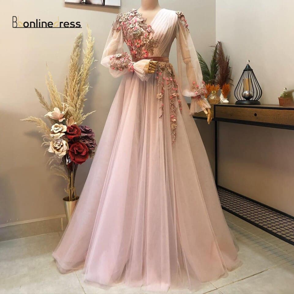Women 3D Flowers Pink Dresses