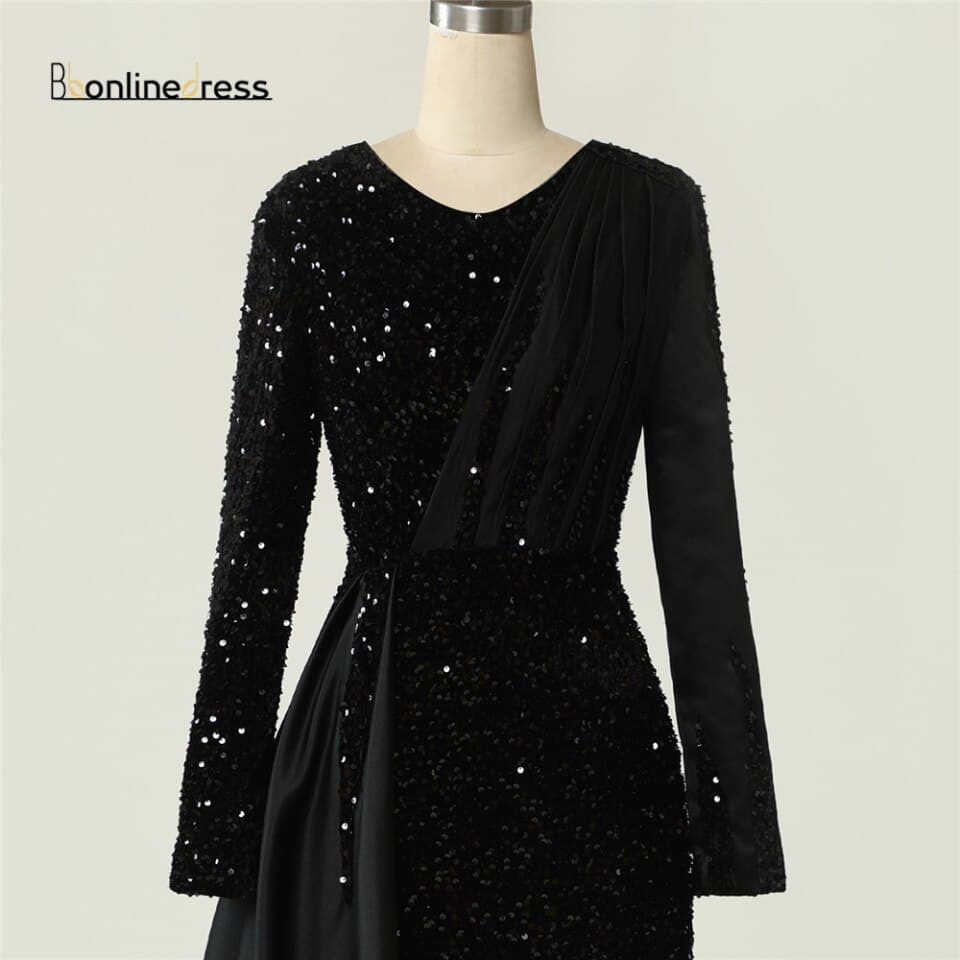 New Women Glitter Evening One Shoulder Dress Sequin Evening Gown Long Elegant Wedding Party Dresses Mermaid