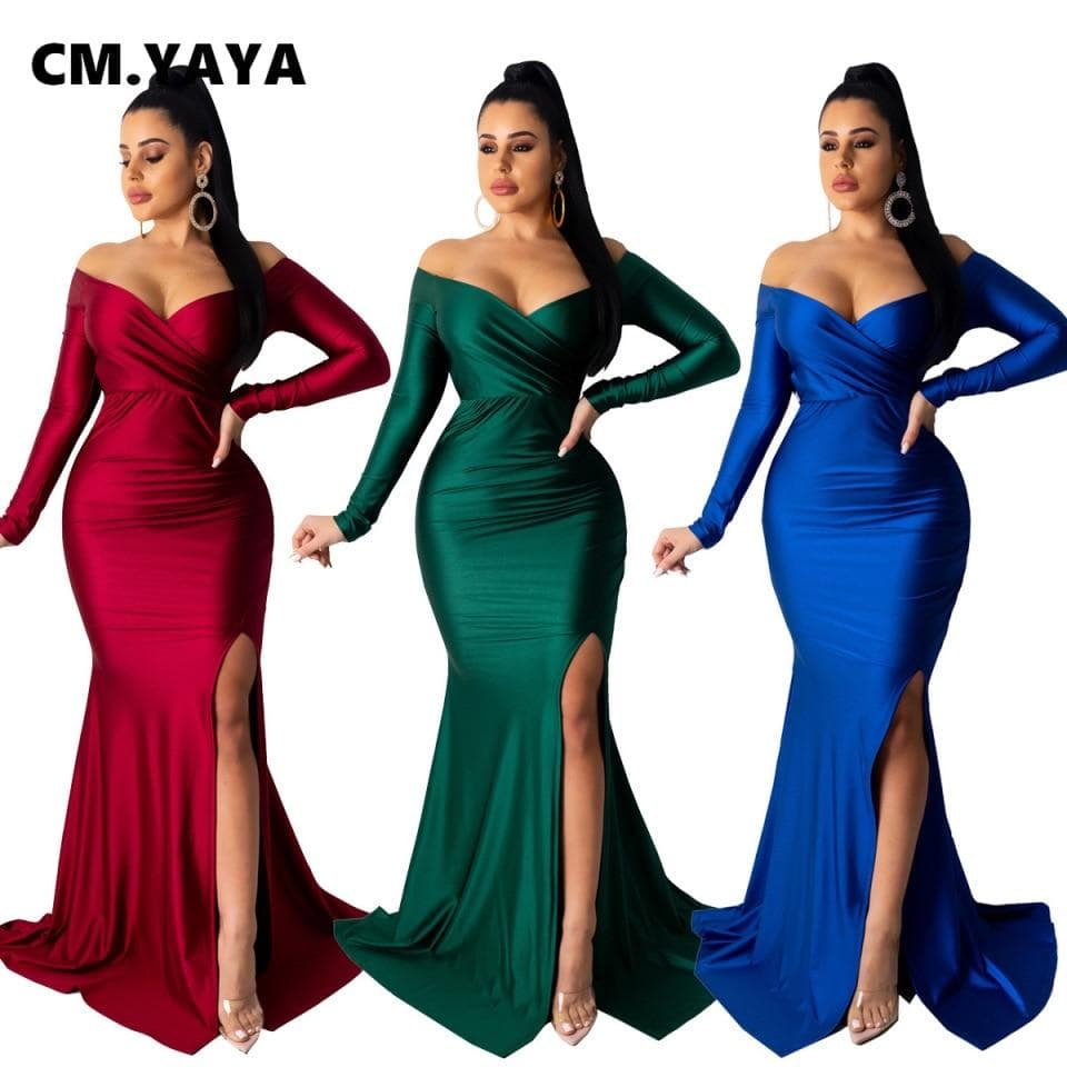 Women Autumn Winter Off Shoulder Dress