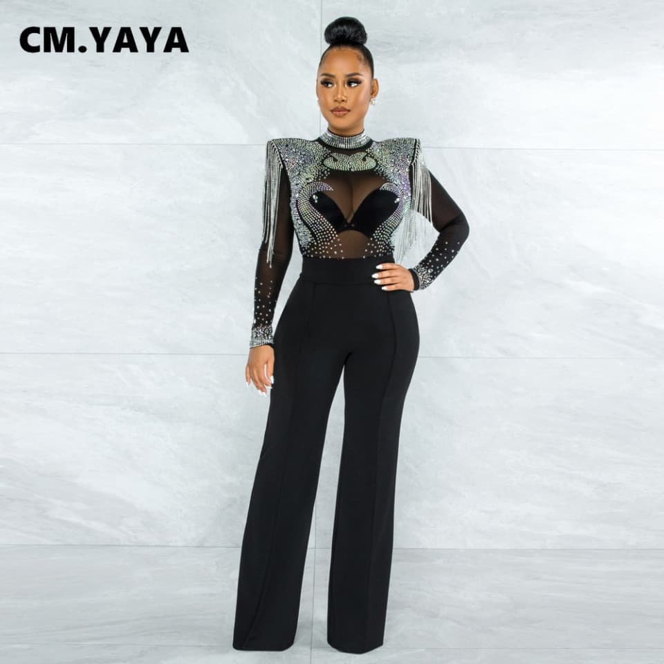 Women Jumpsuit Solid High Collar Dress