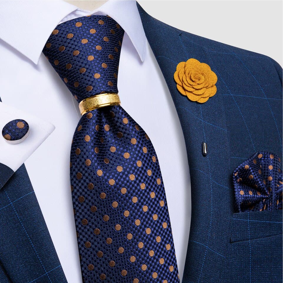 New Designer 8cm Men Luxury Wedding Ties For Silk Jacquard Woven Men Necktie Ring Brooch Cufflinks Hanky Set