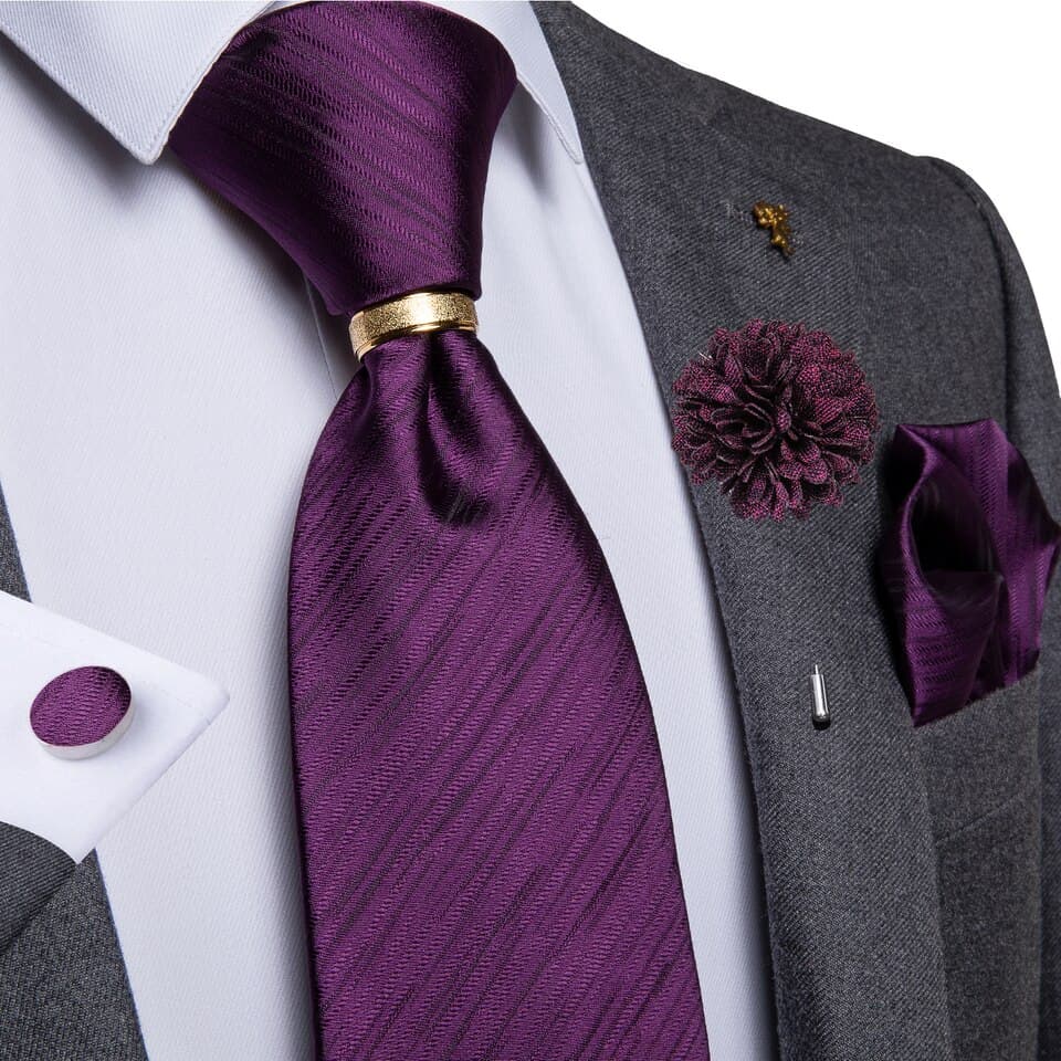 New Designer 8cm Men Luxury Wedding Ties For Silk Jacquard Woven Men Necktie Ring Brooch Cufflinks Hanky Set