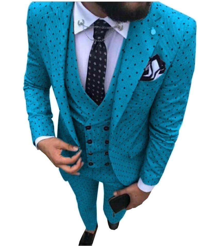Men Wave point Three Pieces Dress Suits